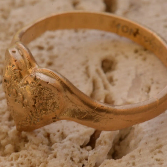 ring - etched heart - bronze by montestruque