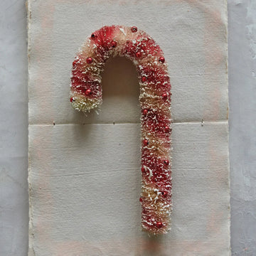 ornament - candy cane - sisal bottle brush by creative co-op