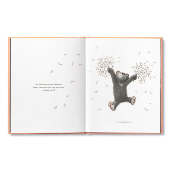book - feeling grateful (bear plush companion) by compendium