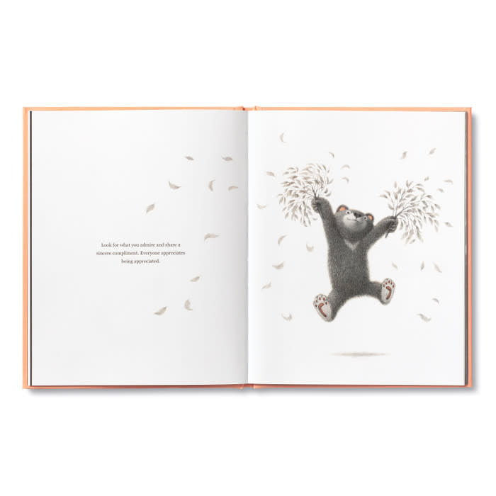 book - feeling grateful (bear plush companion) by compendium