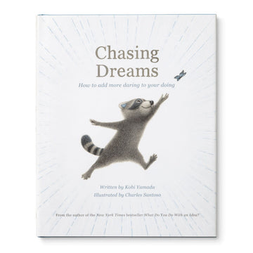 book - chasing dreams (raccoon plush companion) by compendium