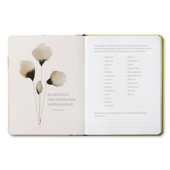 book - guided journal - rooted in resilience by compendium