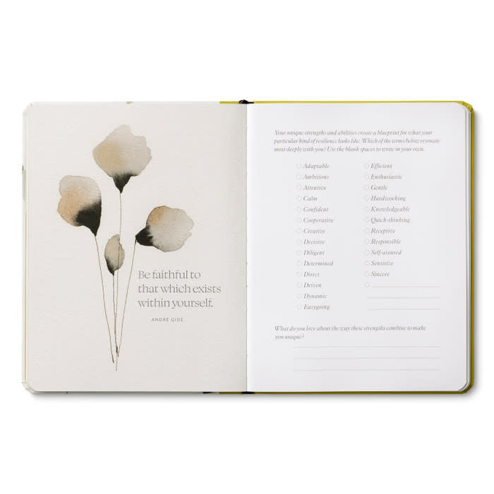 book - guided journal - rooted in resilience by compendium