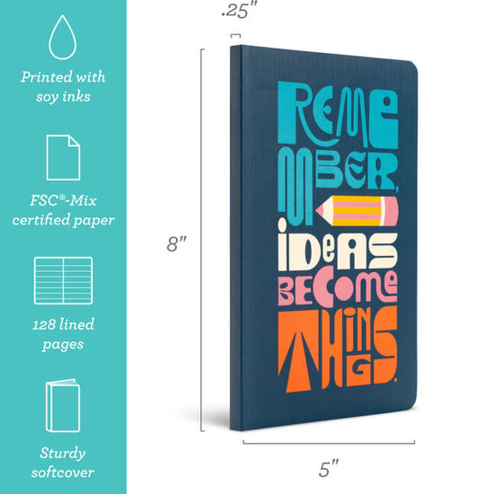 book - "write now" journal - remember, ideas become things by compendium