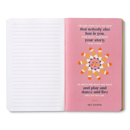 book - "write now" journal - remember, ideas become things by compendium