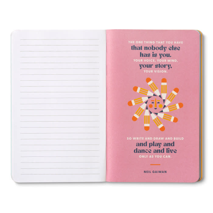 book - "write now" journal - remember, ideas become things by compendium