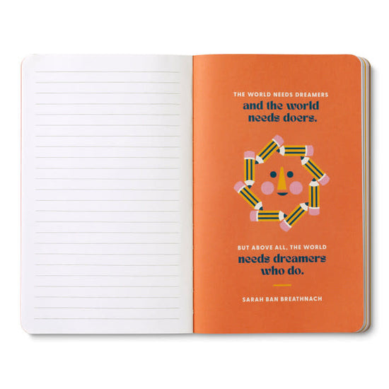 book - "write now" journal - remember, ideas become things by compendium