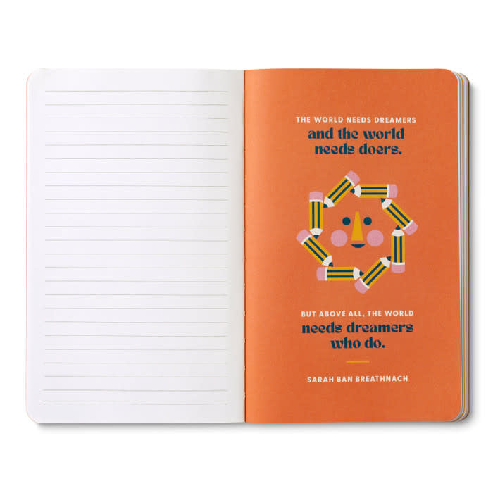 book - "write now" journal - remember, ideas become things by compendium