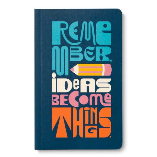 book - "write now" journal - remember, ideas become things by compendium