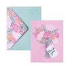 boxed notecards - thank you - pink sketched bouquet - set of 10 by compendium