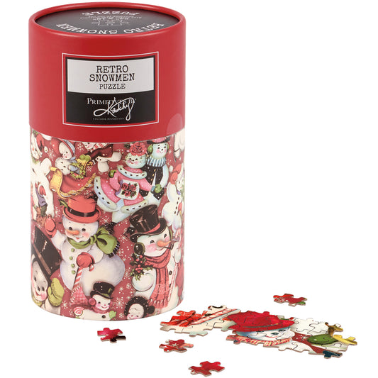 puzzle - 500-piece - retro snowmen by primitives by kathy