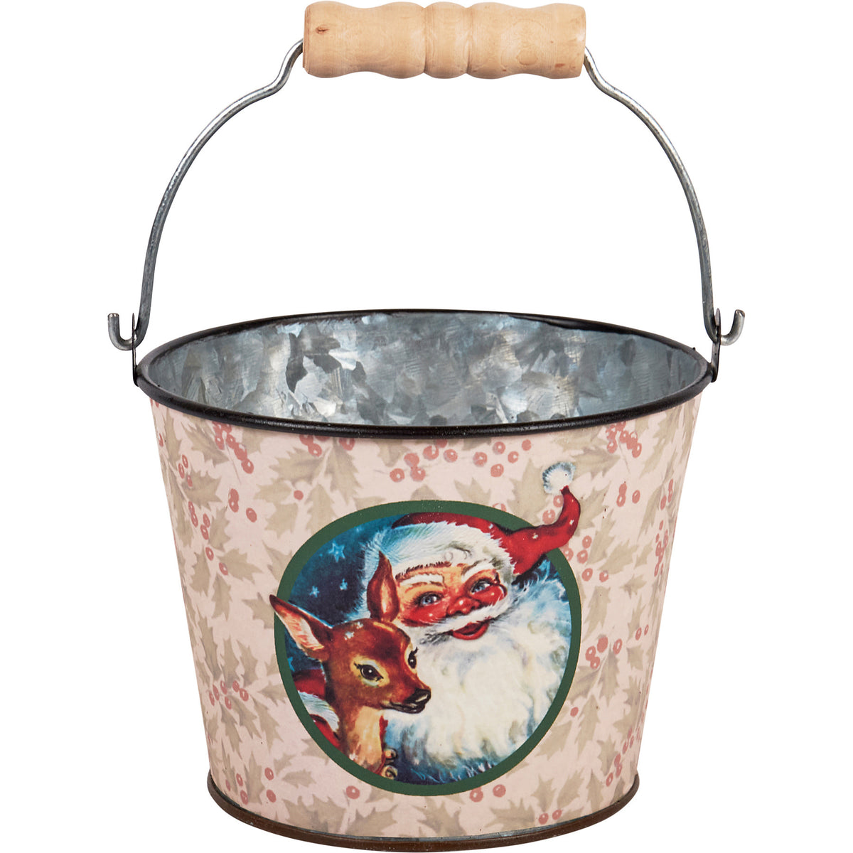 metal buckets - santa vintage - cream (3 designs) by primitives by kathy