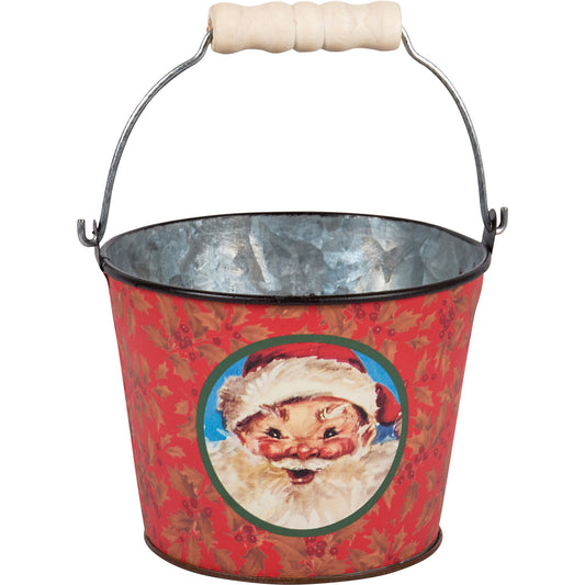metal buckets - santa vintage - red (2 designs) by primitives by kathy