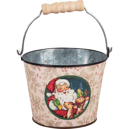 metal buckets - santa vintage - cream (3 designs) by primitives by kathy