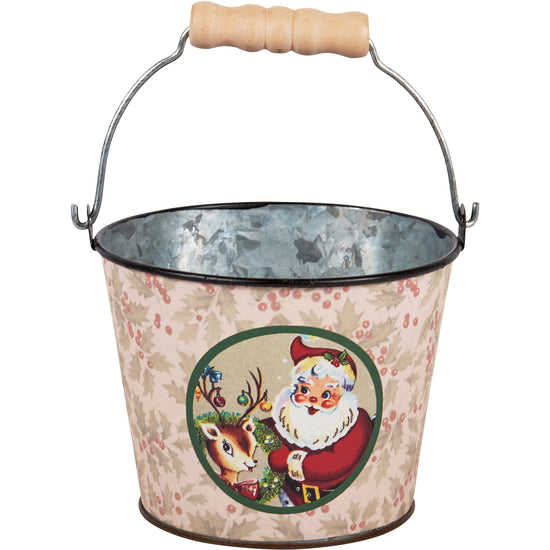 metal buckets - santa vintage - cream (3 designs) by primitives by kathy
