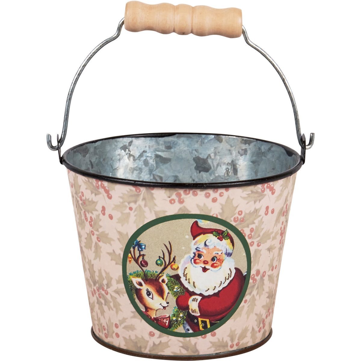 metal buckets - santa vintage - cream (3 designs) by primitives by kathy