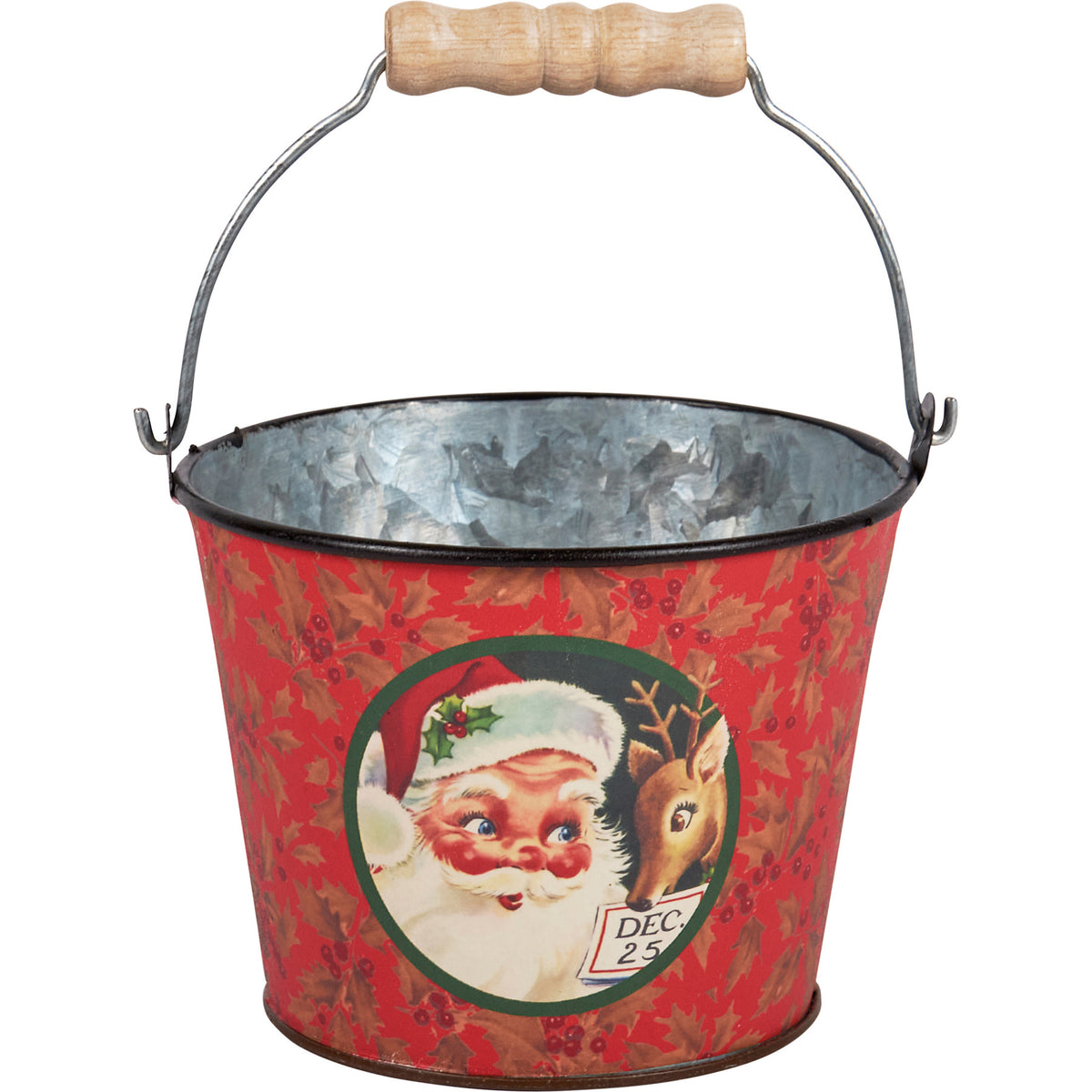 metal buckets - santa vintage - red (2 designs) by primitives by kathy
