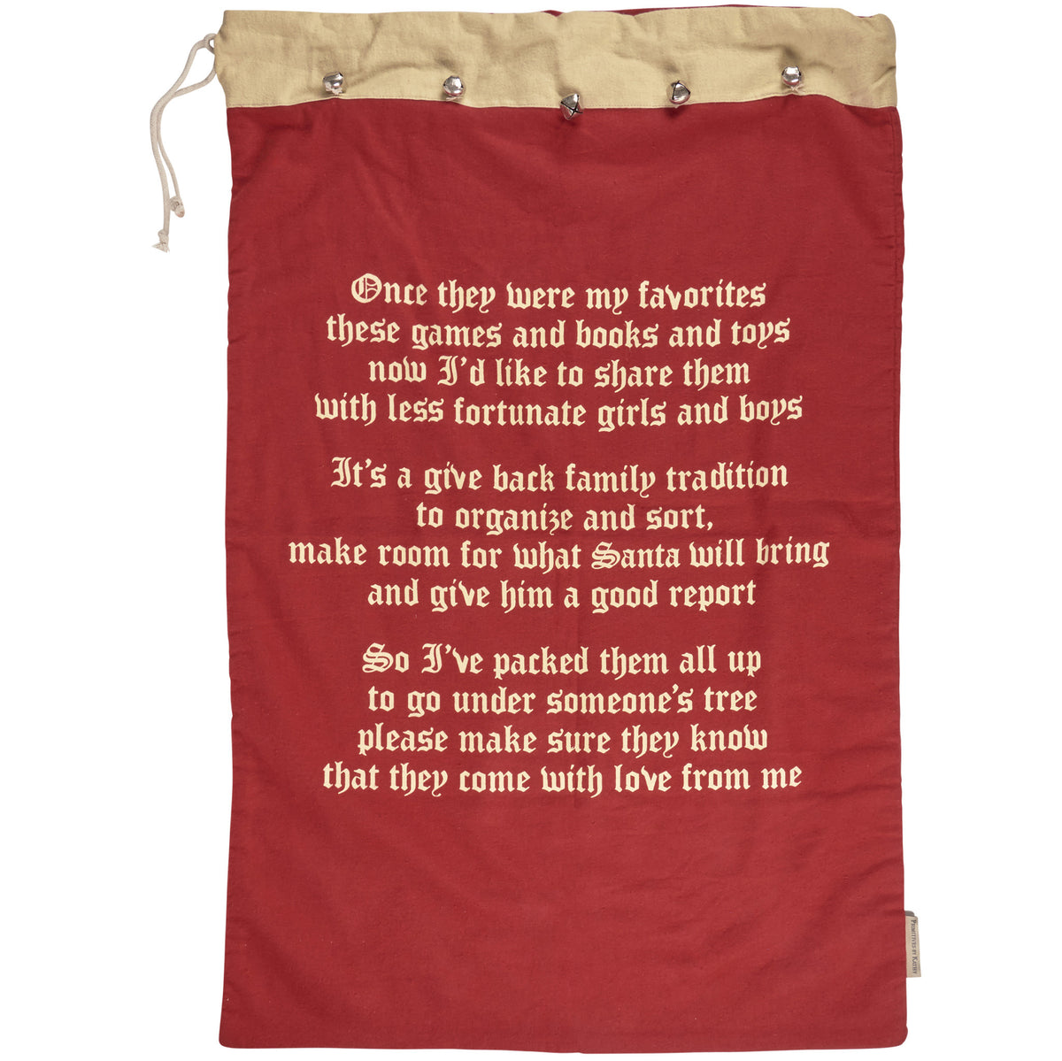 bag - canvas - give back santa sack by primitives by kathy