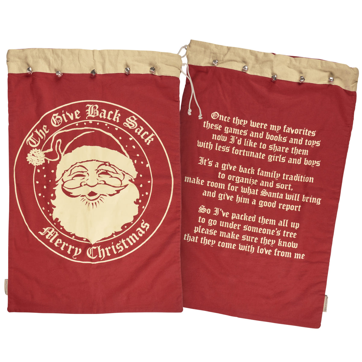 bag - canvas - give back santa sack by primitives by kathy