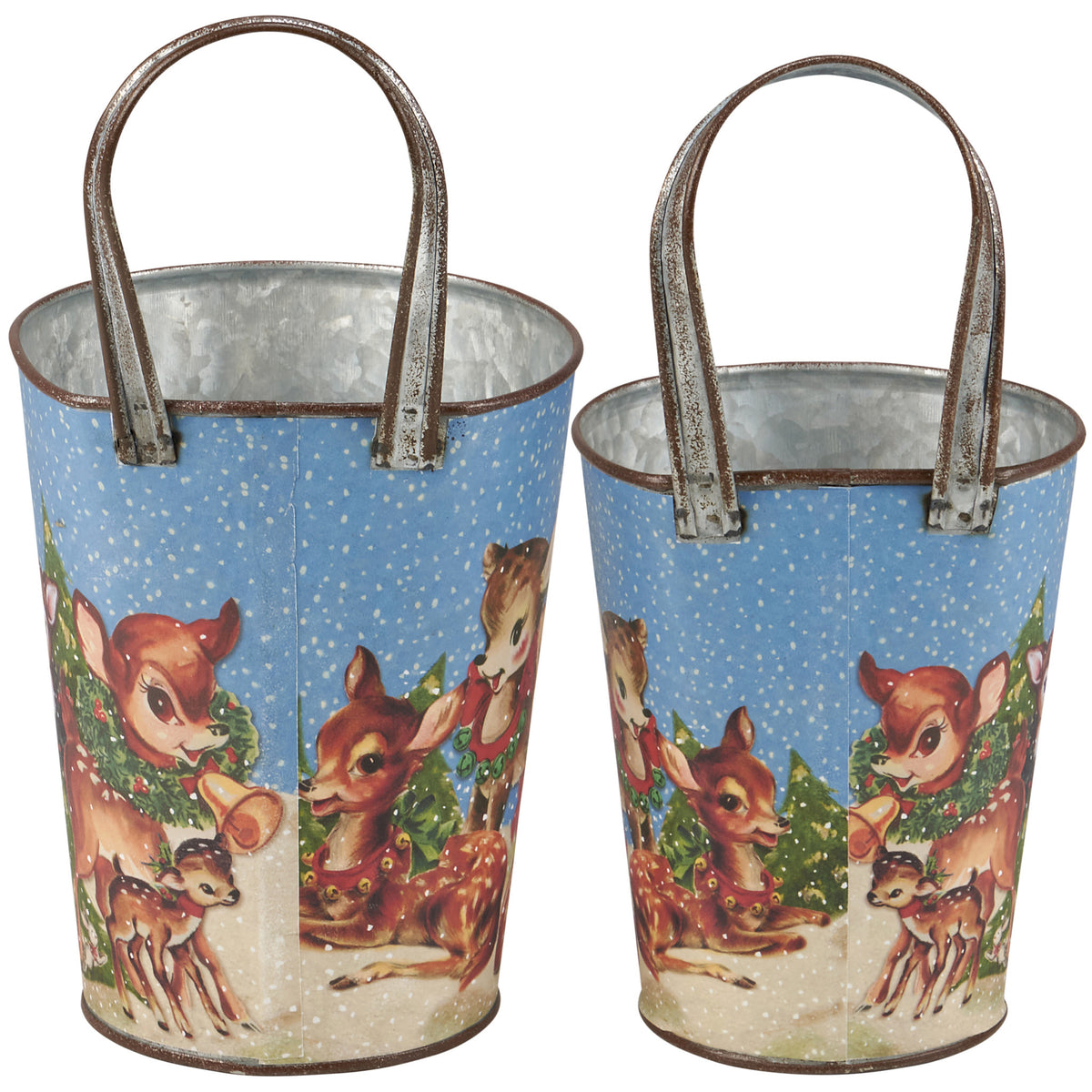 metal wall bucket - retro deer (2 sizes) by primitives by kathy