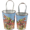 metal wall bucket - retro deer (2 sizes) by primitives by kathy