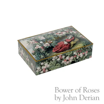 candy - 12-piece chocolate tin - bower of roses by john derian by the louis sherry company