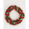 wreath - wool balls - thread wrapped by creative co-op