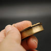pill box - round brass 1.6" by metal cloth & wood