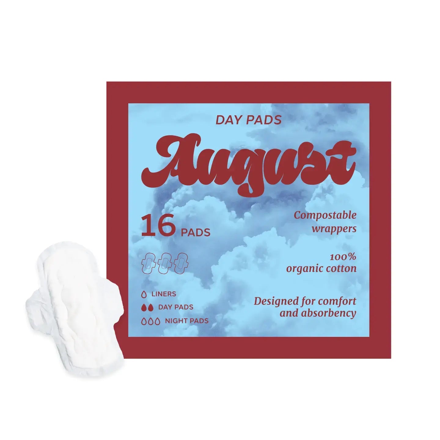day pads - organic cotton - 16-count by august