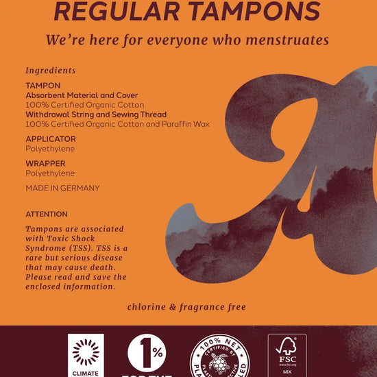 tampons - organic cotton - 16-count by august
