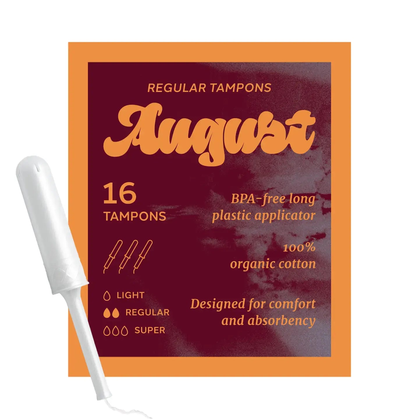 tampons - organic cotton - 16-count by august