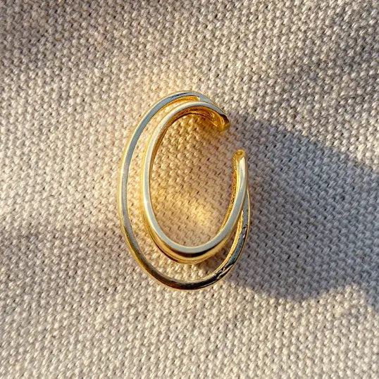 earrings - three lines dainty ear cuff - 18kgf by goldfi