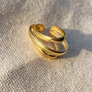 earrings - three lines dainty ear cuff - 18kgf by goldfi