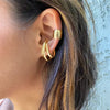 earrings - three lines dainty ear cuff - 18kgf by goldfi