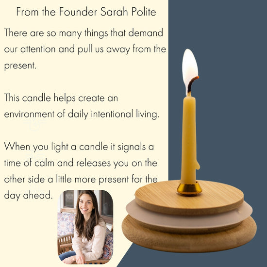 candle - beeswax - 20 minute mindful by the polite house