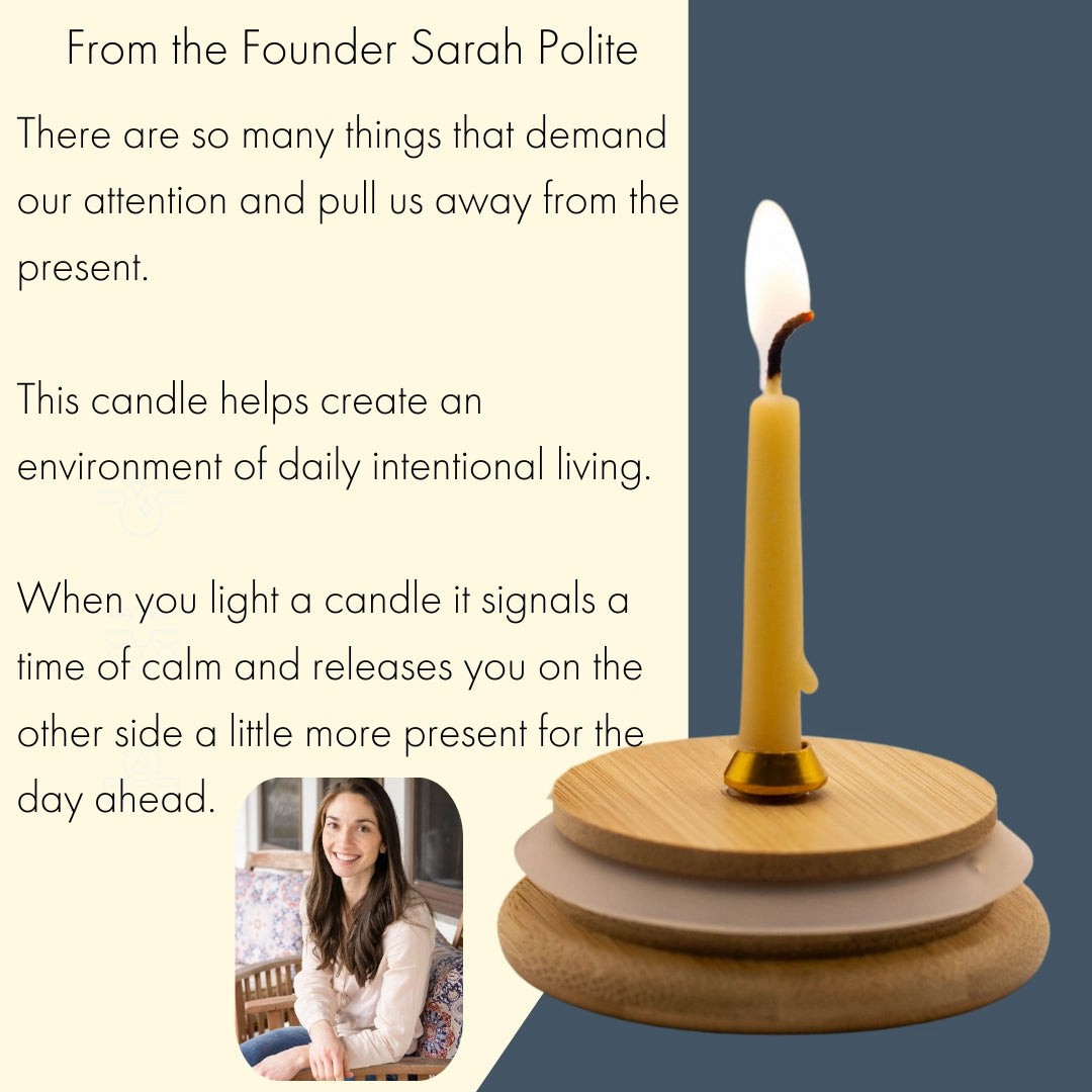 candle - beeswax - 20 minute mindful by the polite house
