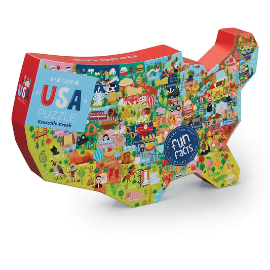 puzzle - 200-piece - usa shaped by crocodile creek