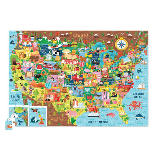 puzzle - 200-piece - usa shaped by crocodile creek