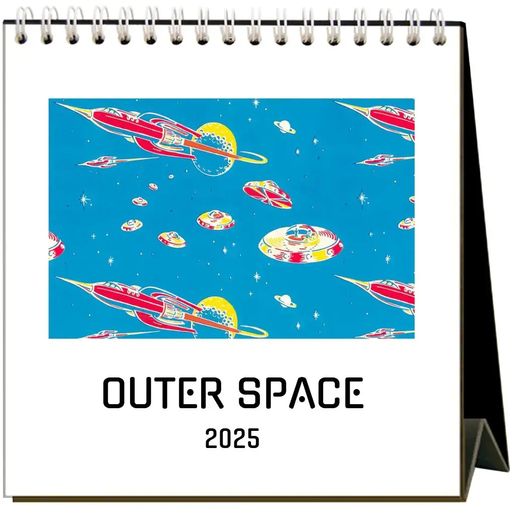 desk calendar - 2025 - outer space by found image