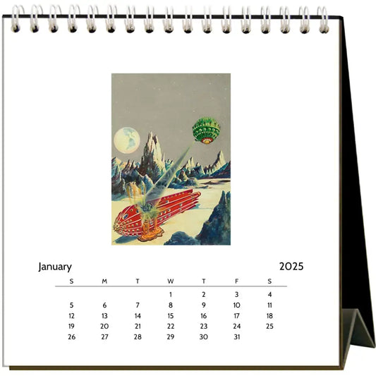 desk calendar - 2025 - outer space by found image