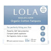 tampons - organic cotton - 20-count by lola