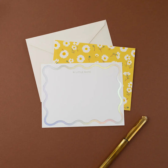 notecards - set of 4 - little note/daisy by botanica paper co.