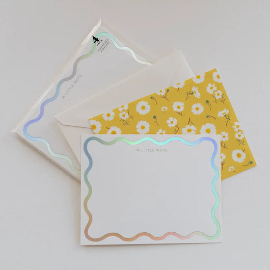 notecards - set of 4 - little note/daisy by botanica paper co.