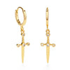 earrings - huggie hoops - dagger - 14kgp by amano studio