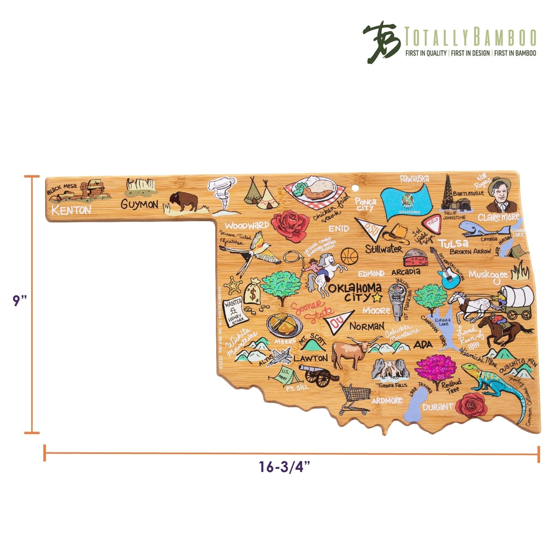serving board - oklahoma map by totally bamboo