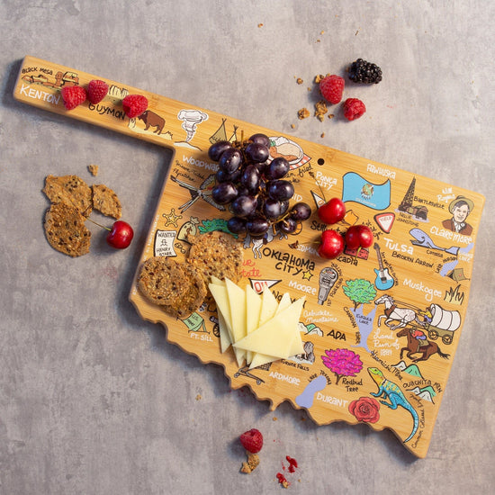 serving board - oklahoma map by totally bamboo