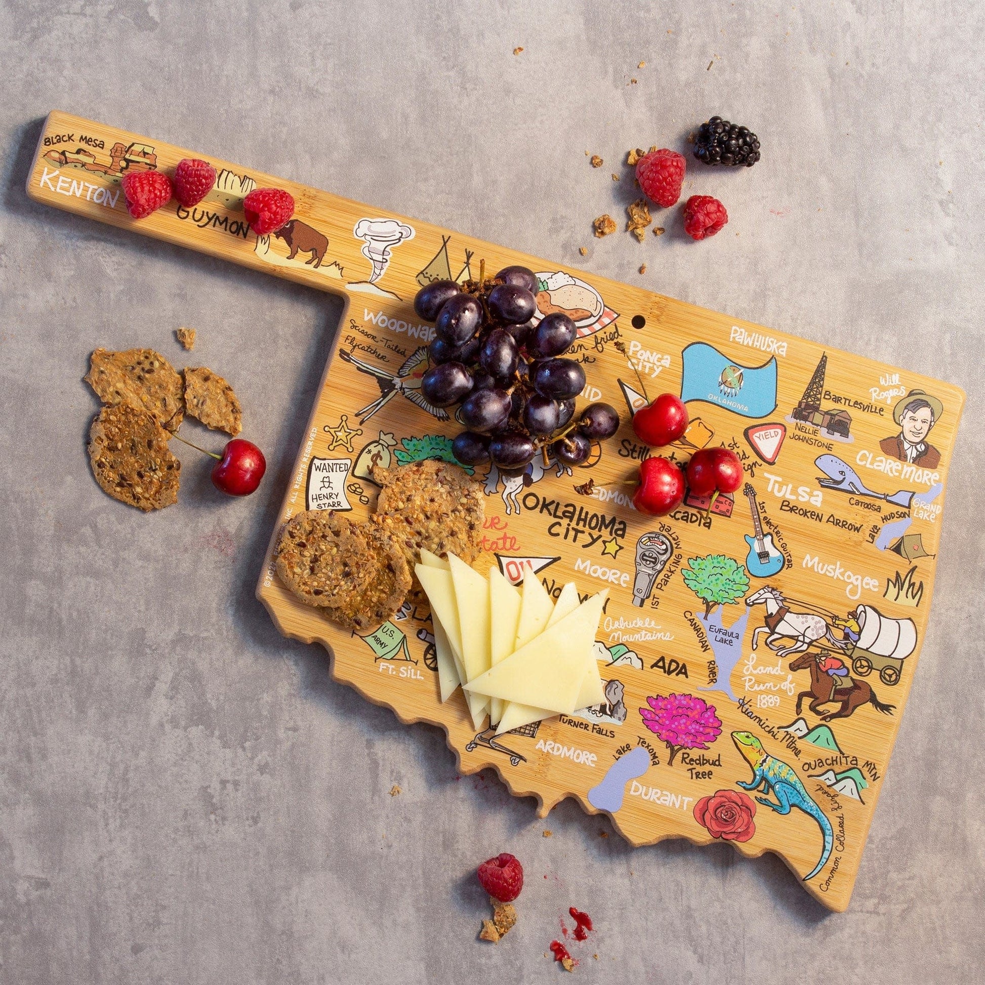 serving board - oklahoma map by totally bamboo