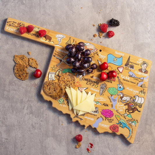 serving board - oklahoma map by totally bamboo