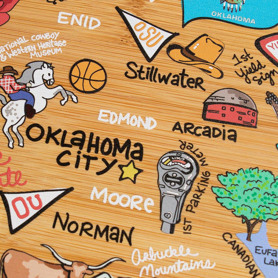 serving board - oklahoma map by totally bamboo
