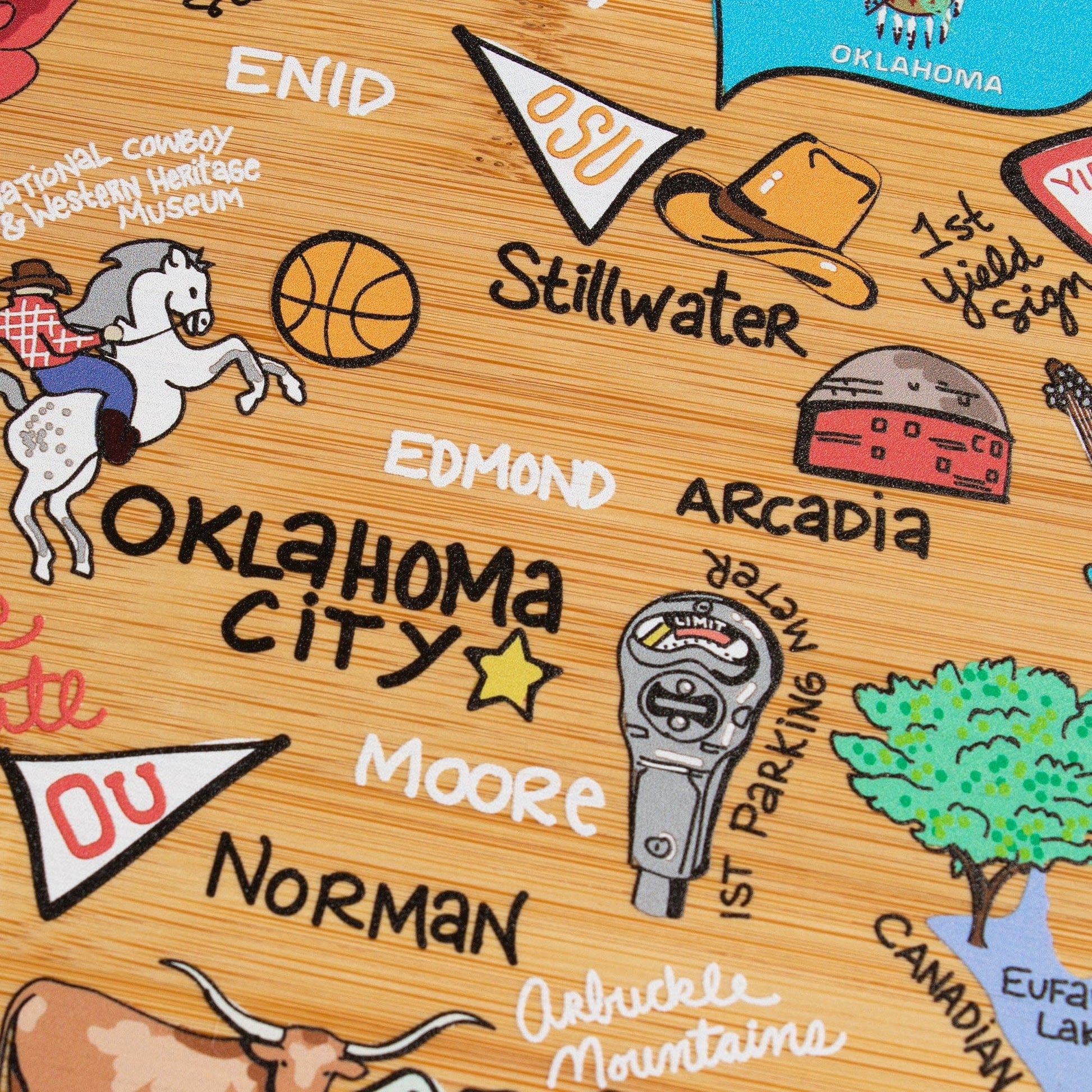 serving board - oklahoma map by totally bamboo